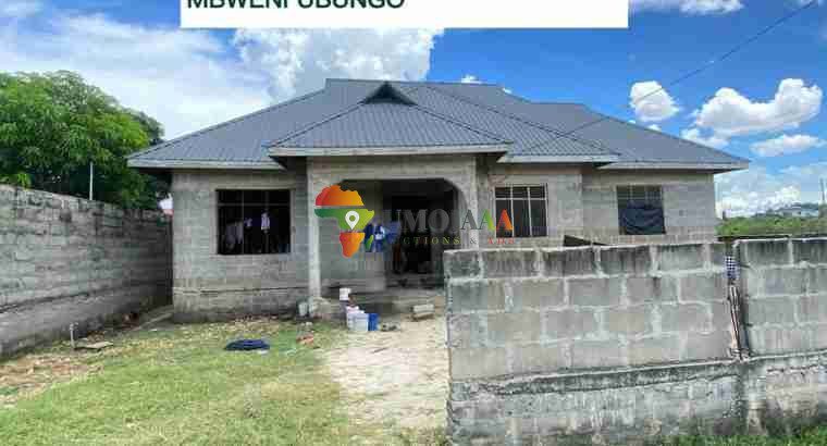 UNFINISHED HOUSE FOR SALE IN MBWENI UBUNGO, DAR ES SALAAM