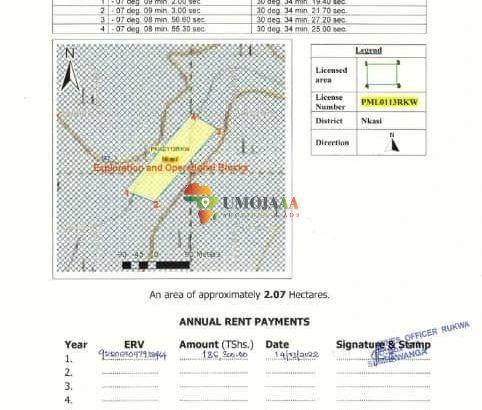 LE TERRAIN D’EXPÉRIENCE D’OR À VENDRE À RUKWA NKASI, TANZANIE